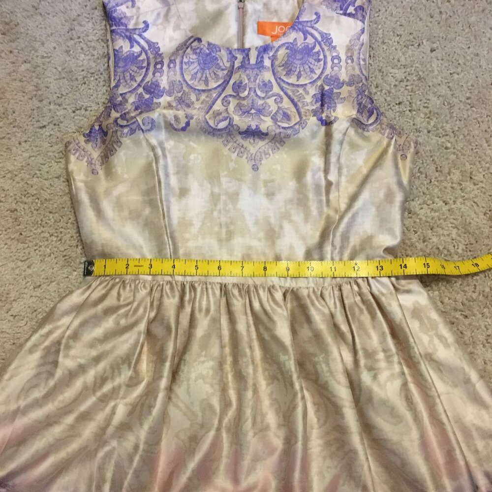 Prom Pink & Purple Satiny Damask Rococo A-Line Dress - Size 0 - Picture 14 of 16